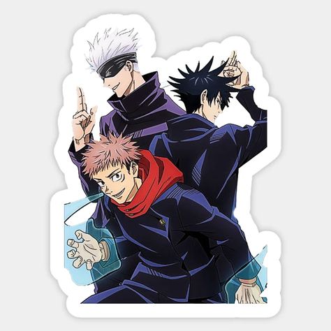 Jujutsu Kaisen Trio Sticker – Gojo, Yuji & Megumi