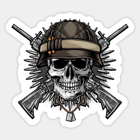 Army Skull Warrior Sticker - Army