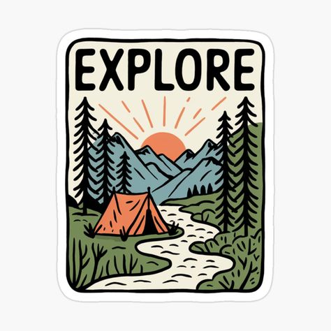 Explore Camping Sticker