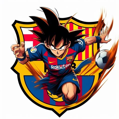 Anime x FC Barcelona Sticker ⚡🔵🔴