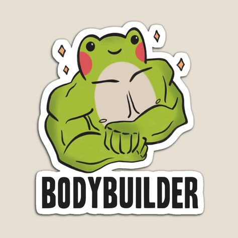 Bodybuilder Frog Gym Sticker 🐸💪