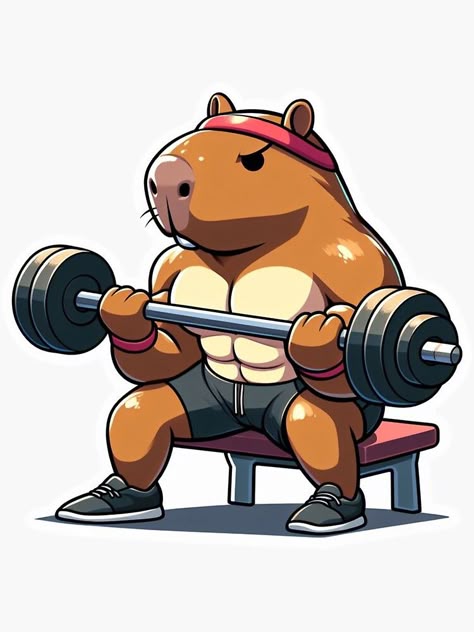 Capybara Gym Sticker 🐹🏋️
