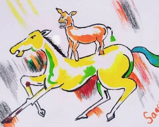 Abstract Horse Donkey Meme Sticker 🐴🐶