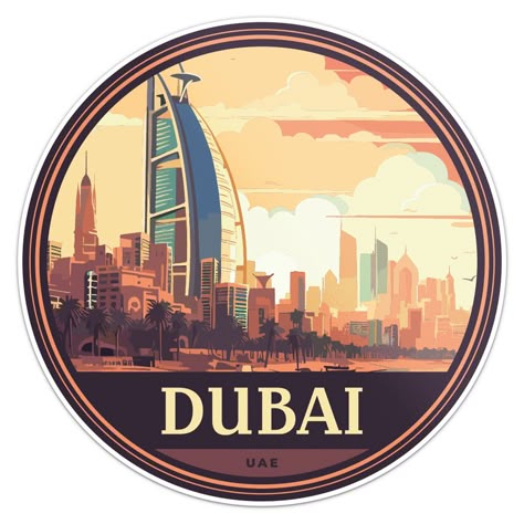 Dubai City Sticker – Modern Elegance Meets Adventure