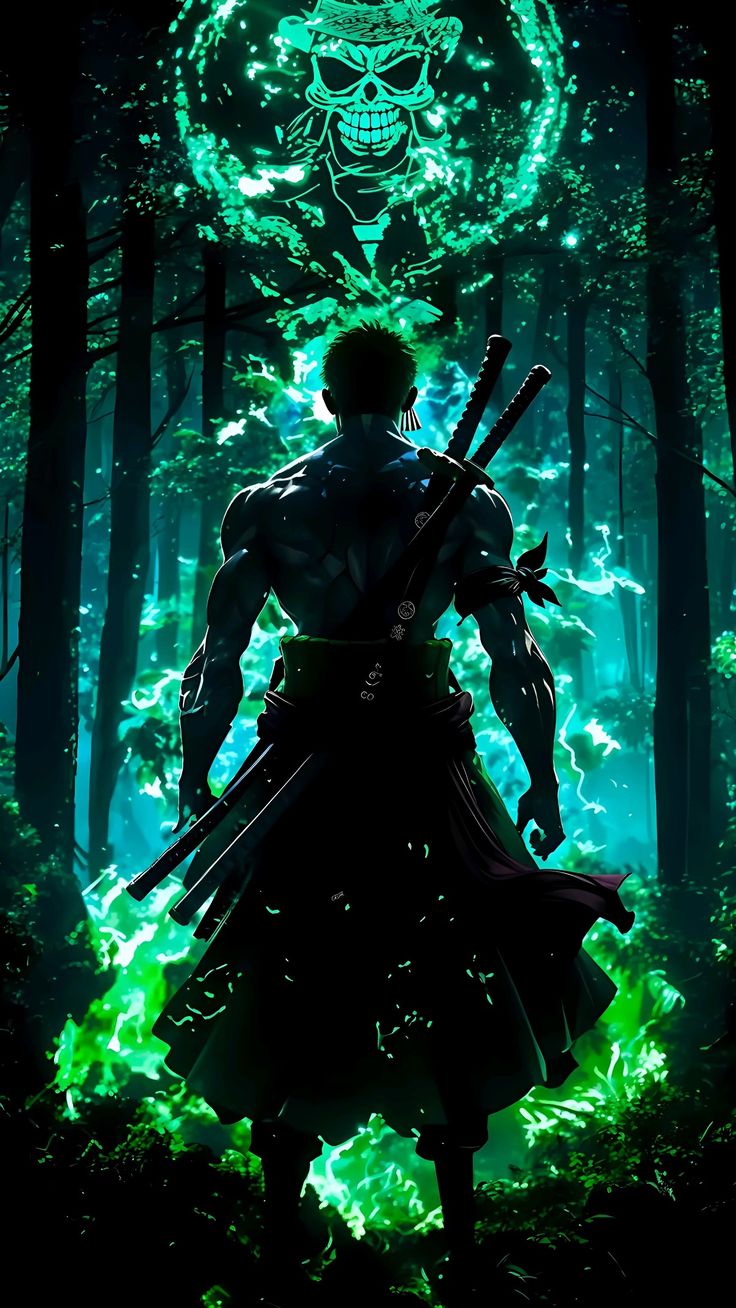 "Blades of the Cursed Forest" 🌌🌲⚔️ A4 Size Wallpaper