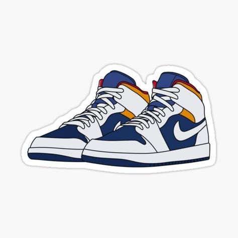 Color Pop High-Top Sneaker Sticker – Streetwear Vibes