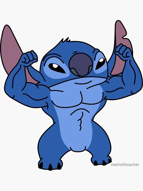 Muscle Flex Alien Sticker 👽💪