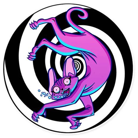 Trippy Hypno Cat Sticker