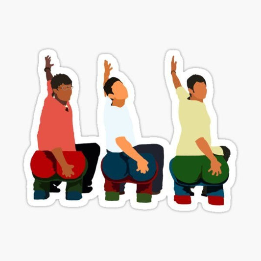 3 Idiots Pose – Meme Sticker 🎓😂