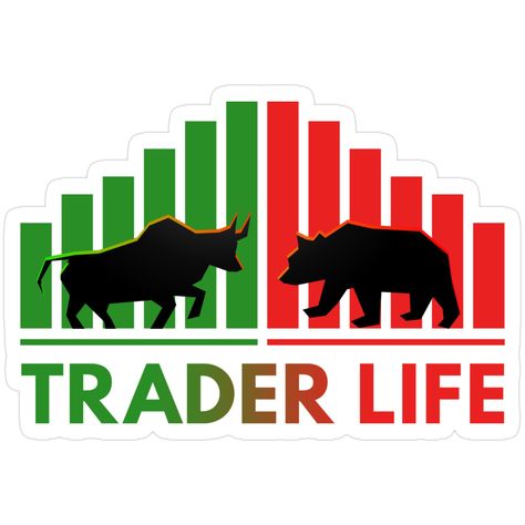 Trader Life Sticker – Embrace the Bull & Bear Journey