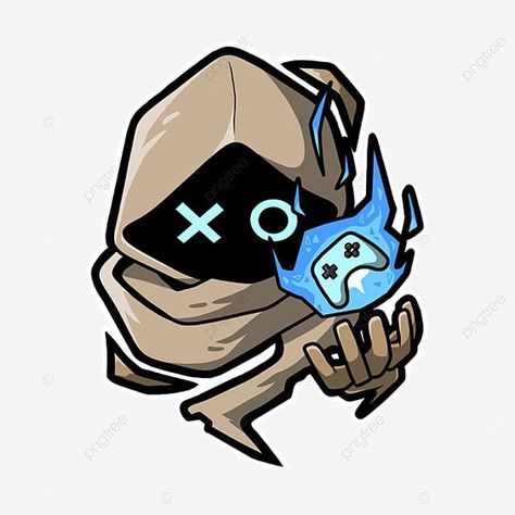 Gamer Reaper Sticker – Mysterious Hooded Gaming Design