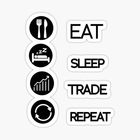Eat Sleep Trade Repeat Sticker – Trader’s Daily Ritual