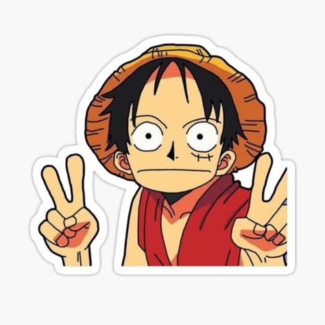 Monkey D. Luffy Peace Sign Sticker - Anime