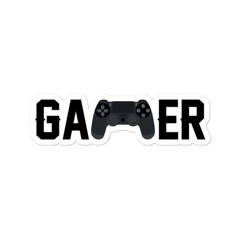 Gamer Text Sticker – Controller Logo Gaming Design