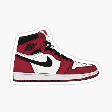 Classic Red & White High-Top Sneaker Sticker – Sneakerhead Essential