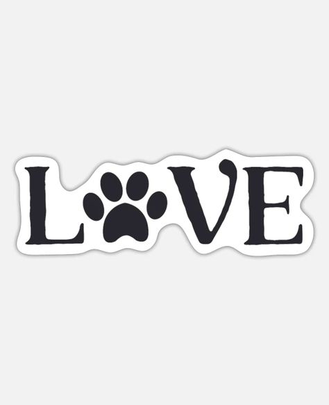 Love Paw Print Sticker