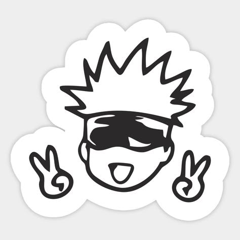 Gojo Peace Sign Sticker – Jujutsu Kaisen Doodle Design