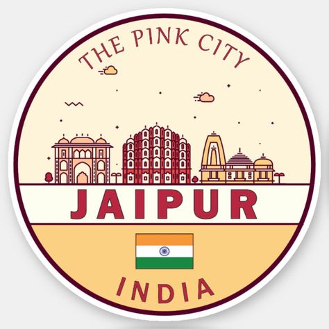 Jaipur City Sticker – The Pink City of India 🇮🇳