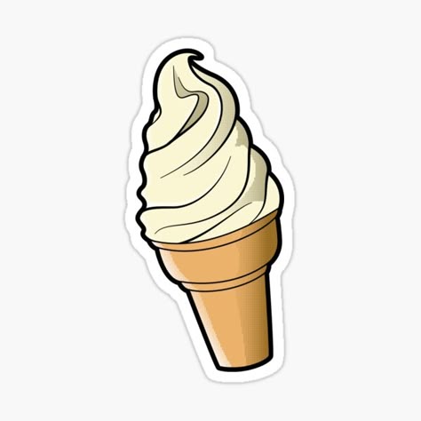 Vanilla Ice Cream Cone Sticker 🍦✨
