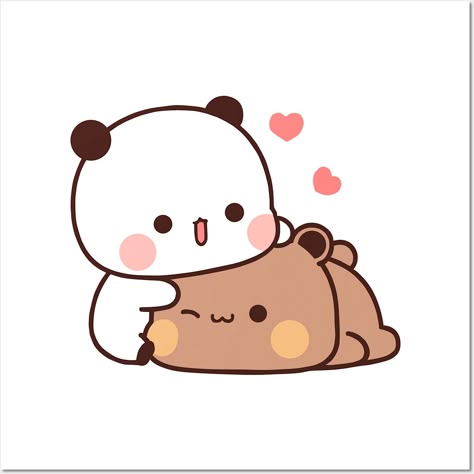 Panda & Bear Hug Sticker