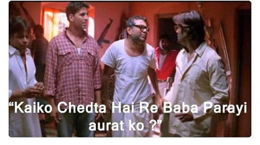 Kaiko Chedta Hai Re Baba Meme Sticker 😂