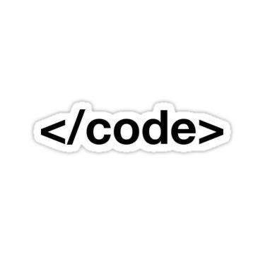 </code> Sticker – Minimalist Programmer Decal