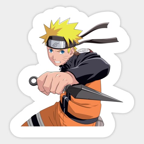 Anime Ninja Hero Sticker – Kunai Pose