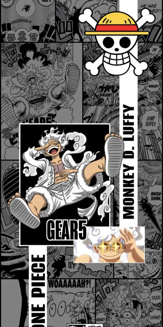 Monkey D. Luffy (Gear 5) A4 Size Wallpaper