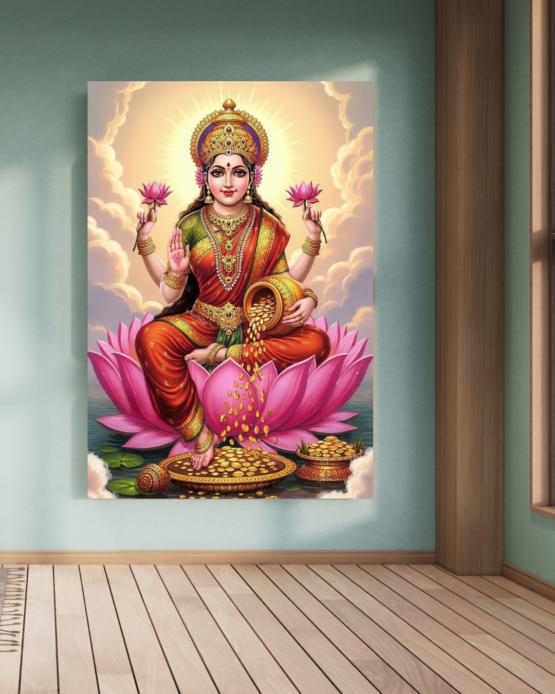 Goddess Lakshmi A4 Size Wallpaper