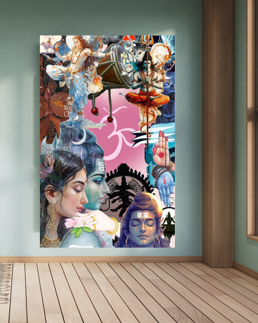 A Collage of Lord Shiva A4 Size Wallpaper