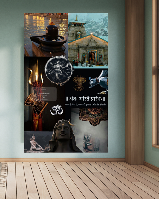 A Devotional Collage of Lord Shiva A4 Size Wallpaper
