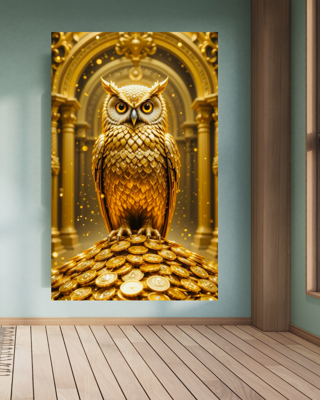 Golden Owl A4 Size Wallpaper
