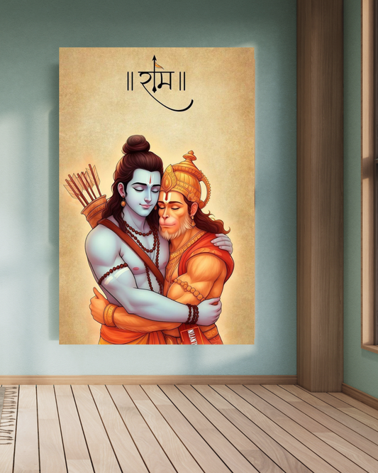Lord Rama and Lord Hanuman A4 Size Wallpaper