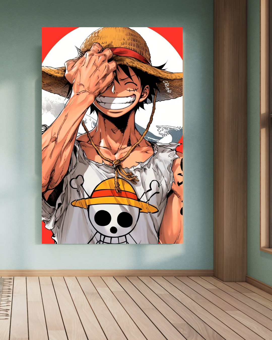 Skeleton Straw Hat A4 Size Wallpaper