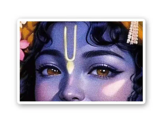 Divine Eyes of Krishna – Spiritual Sticker 🕉️🎨
