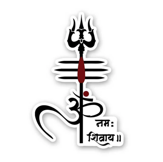 Divine Lord Shiva Trishul & Om Sticker 🕉️🔱