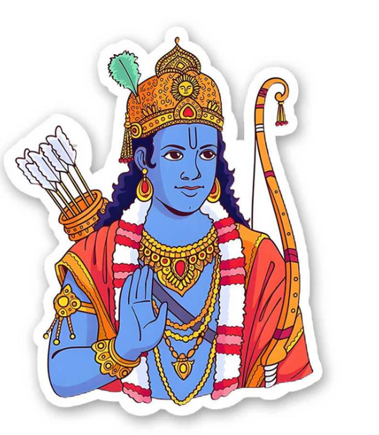 Lord Ram Sticker – Divine Grace and Strength in Every Detail