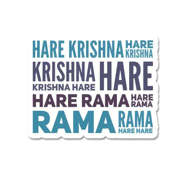 Hare Krishna Sticker – Divine Chant for Peace and Devotion