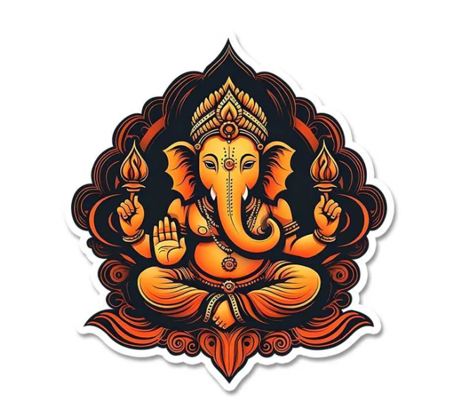 Lord Ganesha Sticker – Symbol of Wisdom and Prosperity