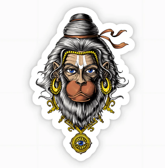 Hanuman Artistic Sticker – Divine Strength and Devotion in Art