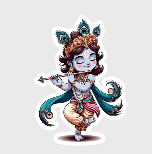 Divine Krishna Sticker – Lord of Love and Compassion