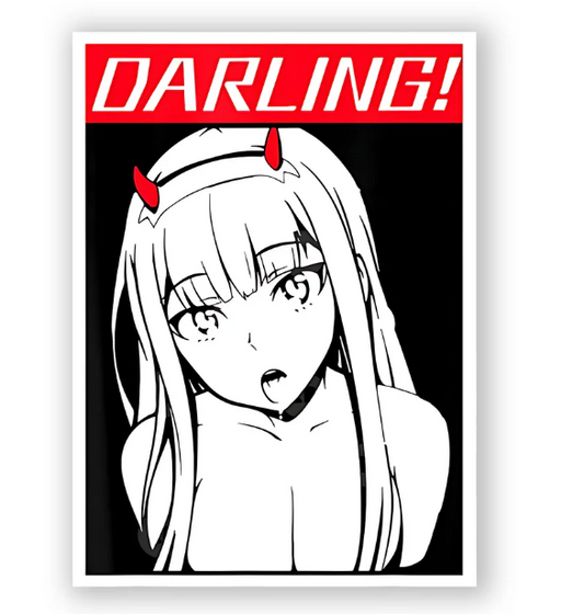 Darling Anime Girl Sticker – Bold & Playful Expression!
