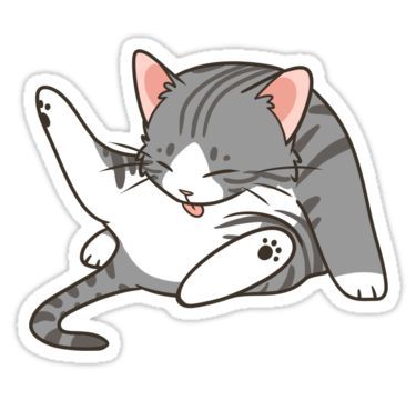 Cute Grooming Cat Sticker