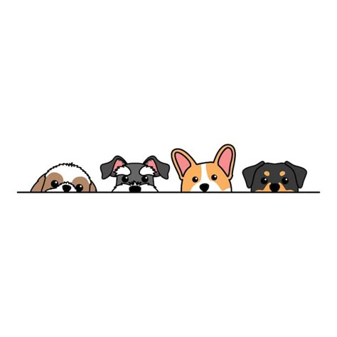 Peeking Dogs Sticker – Cute Puppy Design