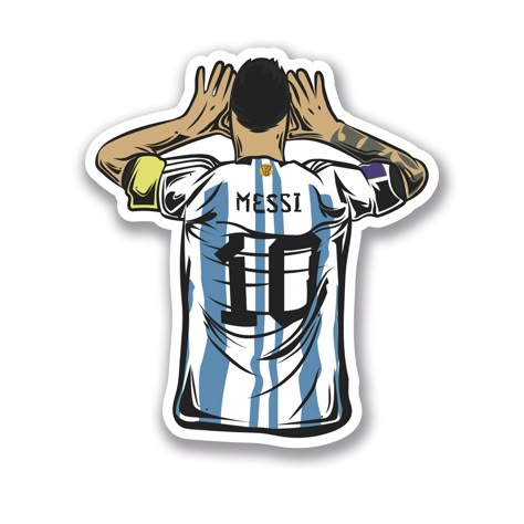 Messi Argentina Sticker – Iconic No.10 Design ⚽🇦🇷