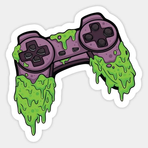 Slime Drip Gamer Controller Sticker – Cool Gaming Aesthetic 🎮🟢