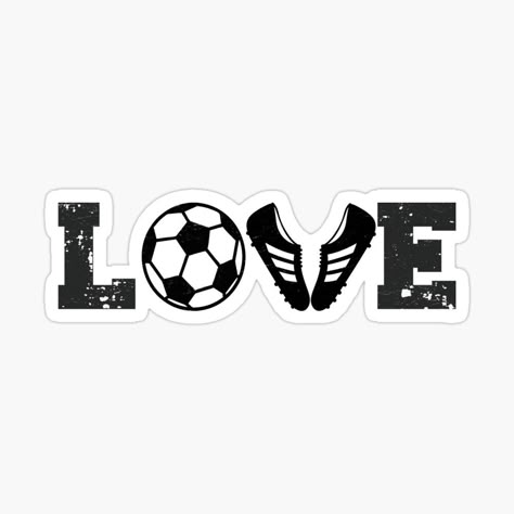 LOVE Football Sticker – Soccer Passion Design ⚽❤️