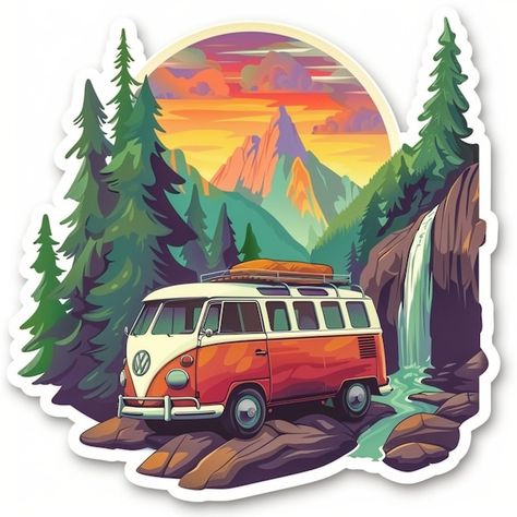 Vintage Van Adventure Sticker