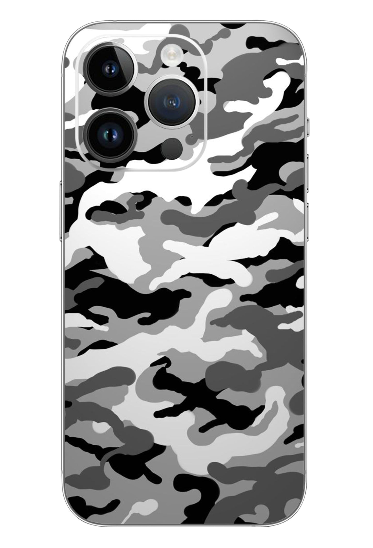 White Gray and Black Camo Premium Mobile Skin