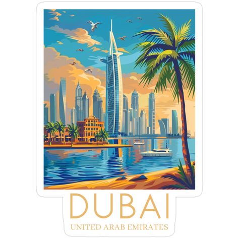 Dubai Skyline Sticker – Modern Elegance Meets Desert Paradise
